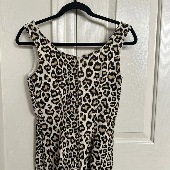 Vintage 90s Rampage Leopard Print Denim Mini Dress - Made in USA - Size S - Picture 3 of 11